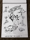 Old Doc Webb - Original Vintage 1980 Hand Drawn Tattoo Flash Sheet Sketch Book