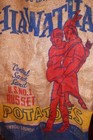 Vintage Wisconsin Arrowhead Burlap Potato Sack 100lb   24    X 36    Hiawatha Image