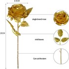 12pcs Gold Silk Roses Short Stem Artificial Flowers For Wedding   Party Decor