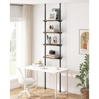 Adjustable Tension Mount Bookshelf Metal Wood Storage Organizer Narrow Spaces Us