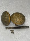 Antique Pair Of Corbin J-20100 Classic Cast Brass Bronze 1880 Door Knobs