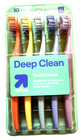 Up up Deep Clean Toothbrushes 10 Pack Soft Nylon Bristles Change Color With Use