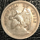 Vf xf 1940 So Chile 20 Centavos Coin-defiant Condor On Rock-may077