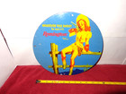 Vintage  11 3 4 In Remington Sexy Cowgirl Adv Sign Heavy Metal Porcelain - 920 B