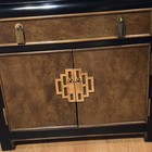 Century Chin Hua Burl Wood  Nightstand Asian Inspired Brass Hardware Lacquered