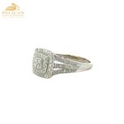 Women s Diamond Cluster Engagement Ring  352 Ctw 10k White Gold  pbr114547 