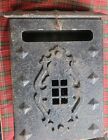 Antique Cast Iron Metal Wall Mounted Mail Letter Box -10  X 7  X 2 5 