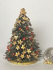 Artisan Gold   Red Poinsettia Christmas 2 7  Tree 1 12 Dollhouse Miniature Ooak
