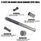 5pcs 2 Flute 1 4 x3 4 x2-1 2  90 Degree Solid Carbide Spot Drill - Altin Coated