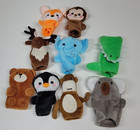 Lot Of 9 Soft Fabric Finger Puppets Fox  Monkey  Elephant  Gator  Koala   4