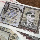Third Reich Currency Erwin Rommel - 20 Reichs Mark  one Banknote  Cotton Paper 