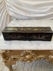 Chinese Qing Dynasty Antique Silk Embroidered Fan Handpainted Lacquer Box