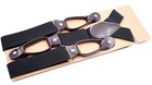 6 Button Holes Link Men s Suspenders Black Color 24-43  Adjustable Length 1pc