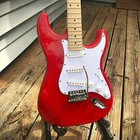 Full-size Red Strat Style Electric Guitar With S-s-s Pickups  Gig Bag   More