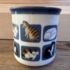 Vintage Otagiri Multi Kitty Cat Coffee Mug Graphic Illustration Calico Tabby Art