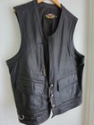 Vtg 90s Harley Davidson Genuine Leather Vest Size 2xl Usa Embossed - Extenders