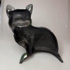 Vintage Cast Iron Black White Cat Doorstop Figurine Tuxedo Kitty Home Decor