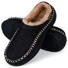 Men s Moccasin House Slippers - Memory Foam Indoor Outdoor Shoes Warm 12 Black