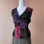 Vintage 90s Whimsygoth Patchwork Velvet Vest