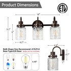 Amruipo 3 Lights Bathroom Vanity Light  Oil Rubbed Bronze Bathroom Light Fixt   