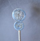 Vintage Chinese Export 900 Silver Two  coin  Silver Spoon Bamboo Motif Bowl