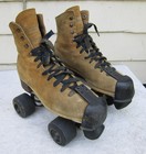 Vtg Riedell Suede Roller Skates Mens 6 Jogger Plates Kryptonics Kr Street Wheels