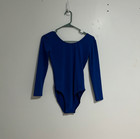 Girls Blue Long Sleeve Dance Leotard Gymnastics Ballet Performance Youth