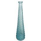 Vintage Italian Empoli Ice Blue Glass Waves Genie Bottle With Stopper 22 