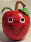 Vintage 1972 Fisher Price Happy Apple Toy Long Stem Chime Roly Poly Musical Red