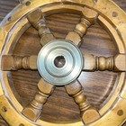 Vintage 16 Nautical Wooden Ship Steering Wheel Pirate Decor Brass