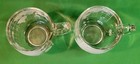 2 Vintage Nestle World Globe Etched Clear Glass Coffee Mug Tea Cup 1970s Nescafe