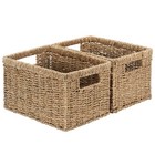 Wicker Baskets 2 Pack 12  Sea Grass Storage Basket Hand-knitted Wicker Storag   
