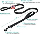 6ft Heavy Duty Dog Leash With 2 Padded Handles For Large Dogs