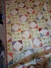  vintage Handmade Antique Quilt  Hand Sewn  Hand Quilted Pattern  Cotton 68 X 68
