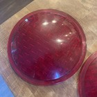 2 Vintage W r r s  Red Plastic Railroad Traffic Signal Light Lens 8 3 8  Round