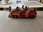 Nomura Japanese Tin Friction Fire Truck Toy   Engine Works Vintage