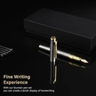 Fountain Pen With Medium Nib  Includes 10 Ink Cartridges  2 Ink Refill Silver