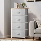 4 Drawer Dresser Fabric Chest Of Drawers Furniture Storage Organizer Bedroom Us