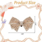 1 Pair Gold Bow Shoe Clips Wedding Rhinestone Bow Shoe Buckles Bridal Removab   