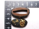 Edo Meiji Era Japan Antique Shakudo Chrysanthemum Fuchi Kashira Sword Katana