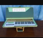  Vintage 1950s Portable Electric Organ With Pedal Board  Green Hard Case 