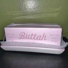 Dwell Studio Pink Stick Of Buttah Lidded Ceramic Butter Dish 3x7   