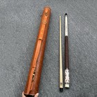 Hand-made Genuine Ox Leather 2 Butts 2 Shafts Billiard Cue Case Holder