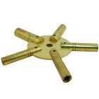 Brass Universial Clock Key For Winding Clocks 5 Prong Odd Numbers