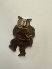 Antique Teddy Bear Bread Advertising Tin Badge Pin C 1909 Theodore Roosevelt Era
