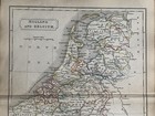 1839 Holland   Belgium Hand Coloured Original Antique Map By Sidney Hall