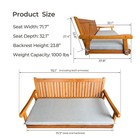 6 Ft Wooden Porch Swing Bed With Thick Cushion  Outdoor Hanging Daybed For Patio