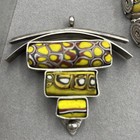 Venetian Millefiori African Trade Beads Set In Sterling Silver Bracelet   Pendan