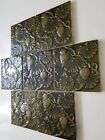 Antique Minton Art  Tile 7 Pine Cone Tree Iridescent Green Arts Crafts Ceramic 