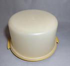 Vtg Tupperware Harvest Gold 9  Cake Carrier Keeper Holder  683-7   684-7 